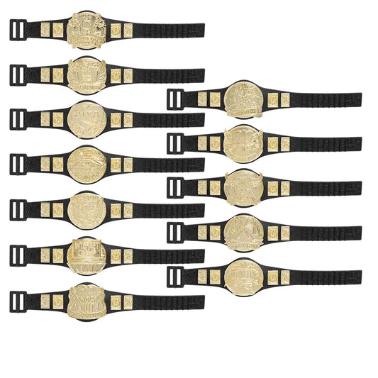 Set of all 12 Series 2 Action Figure Championship Belts for WWE Wrestling Figures