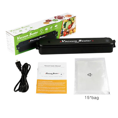 Vacuum Sealer Machine -Fitbest Household Automatic Vacuum Air Sealing System for Food Preservation with 15 Sealer Bags, Black