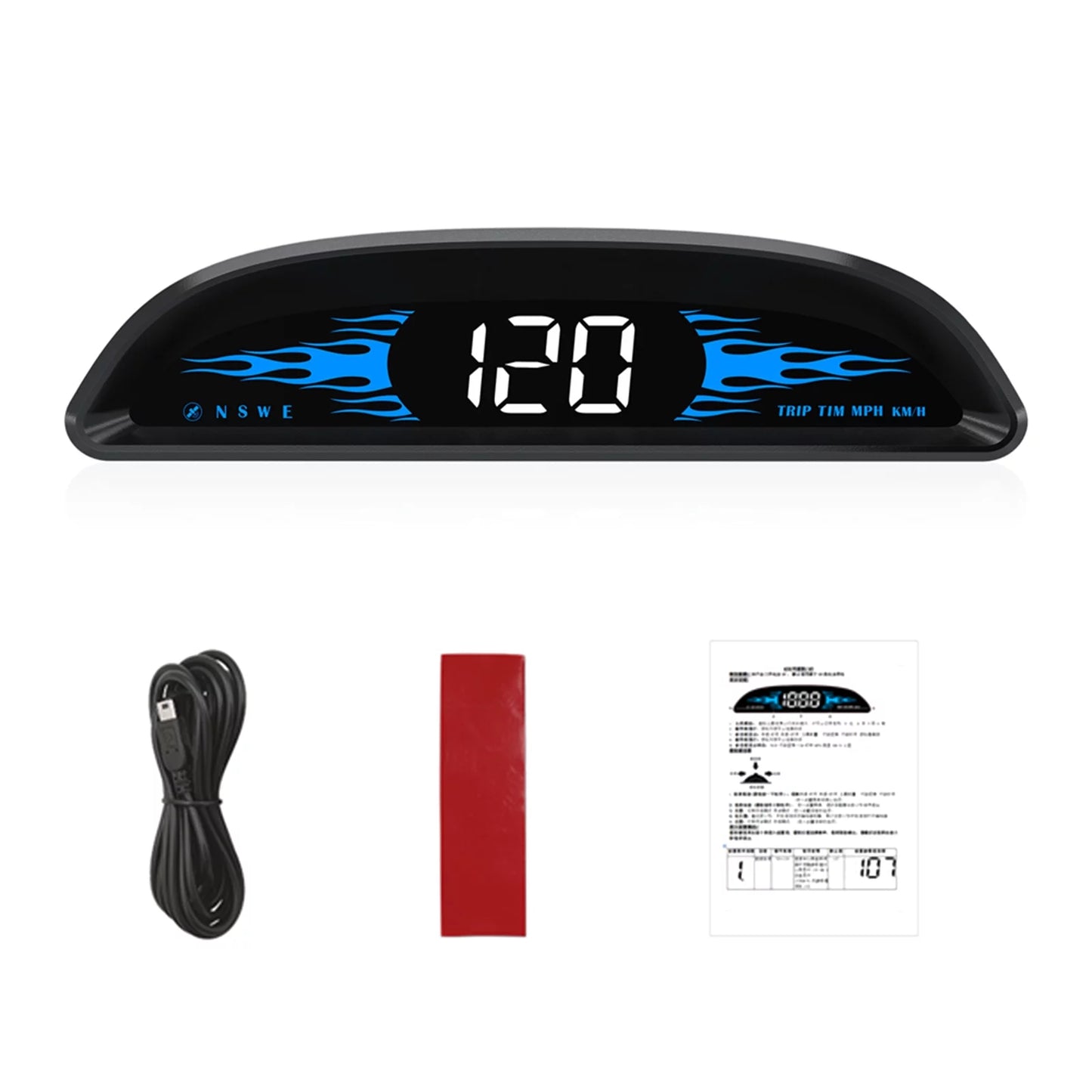 Andoer GPS Navigation Head-up Display for Vehicles, Speedometer, Time, Direction, Mileage, Overspeed Alarm