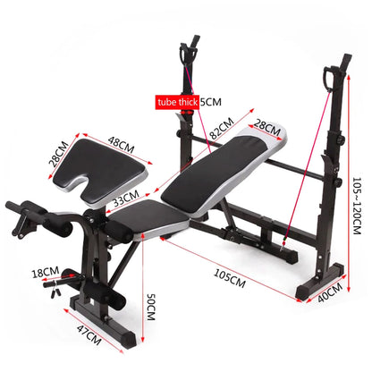 US Stock Body Champ Olympic Weight Bench, Workout Equipment for Home Workouts, Bench Press with Preacher Curl, Leg Developer and Crunch Handle for At Home Workouts