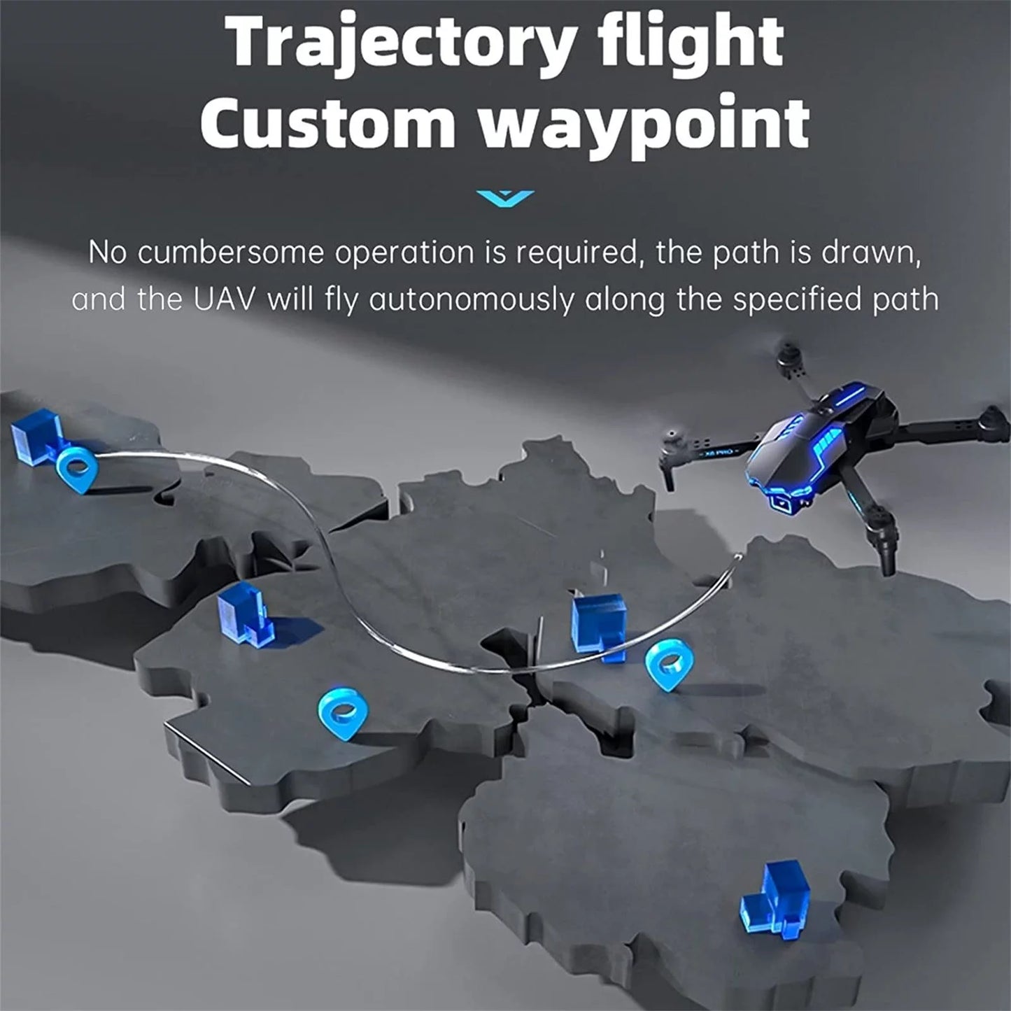 With 4K HD FPV Dual Camera For Kids And Adults Mini Foldable RC Airplane WiFi RC Quadcopter Off Track Headless Mode One Button StartSmart Obstacle Avoidance