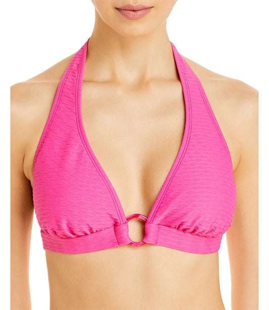 Shoshanna Azalea Tide Halter Bikini Top, Pink, Size D