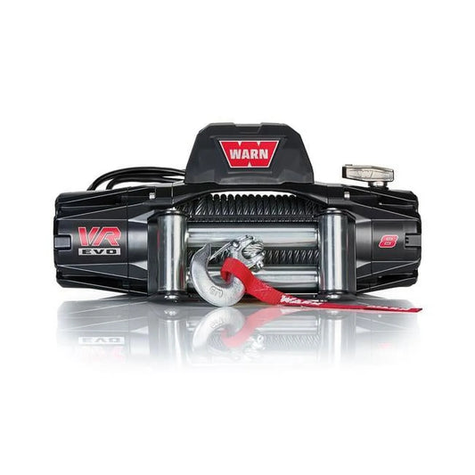 Warn 0.375 in x 90 ft. 12V VR EVO-8 Steel Rope Winch Kit with 12 ft. Fairlead Remote - 8K lbs