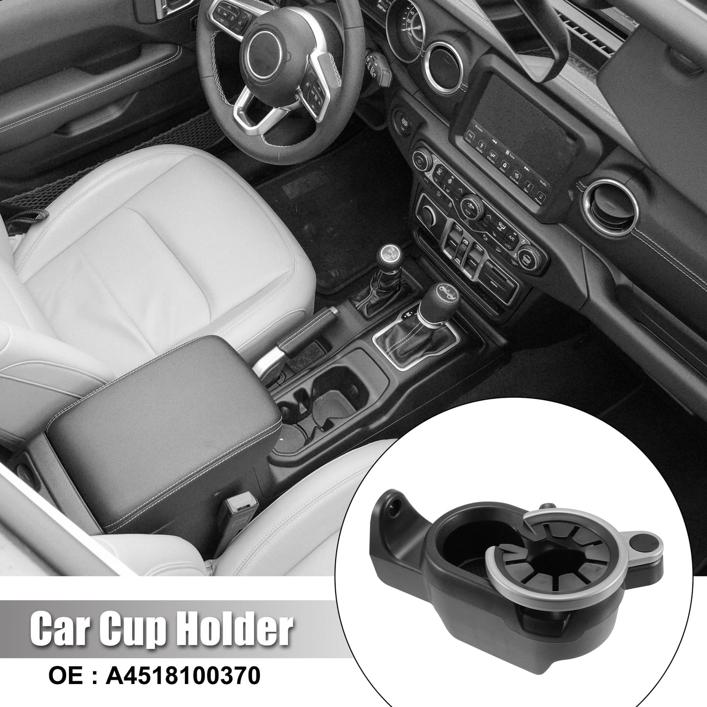 Unique Bargains 1pcs Car Center Console Cup Holder A4518100370 for Fortwo A451ev 2007-2017 for Fortwo A451 2007-2014