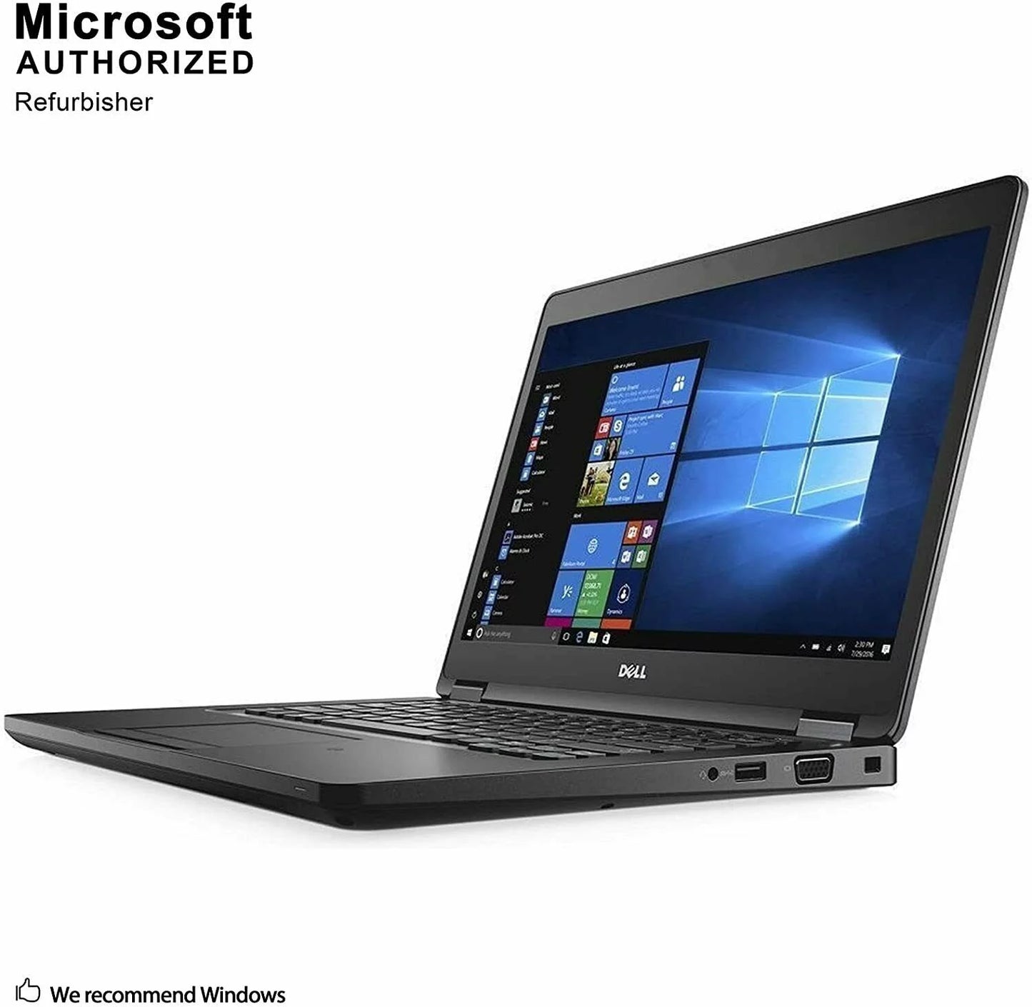 USED Latitude 5480 Business Laptop, 14.0'' HD (1366 x 768) Non-Touch, Intel 6th Gen Core i5-6300U, 16GB RAM, 256GB SSD, Intel HD 520 Graphics, Windows 10 Pro