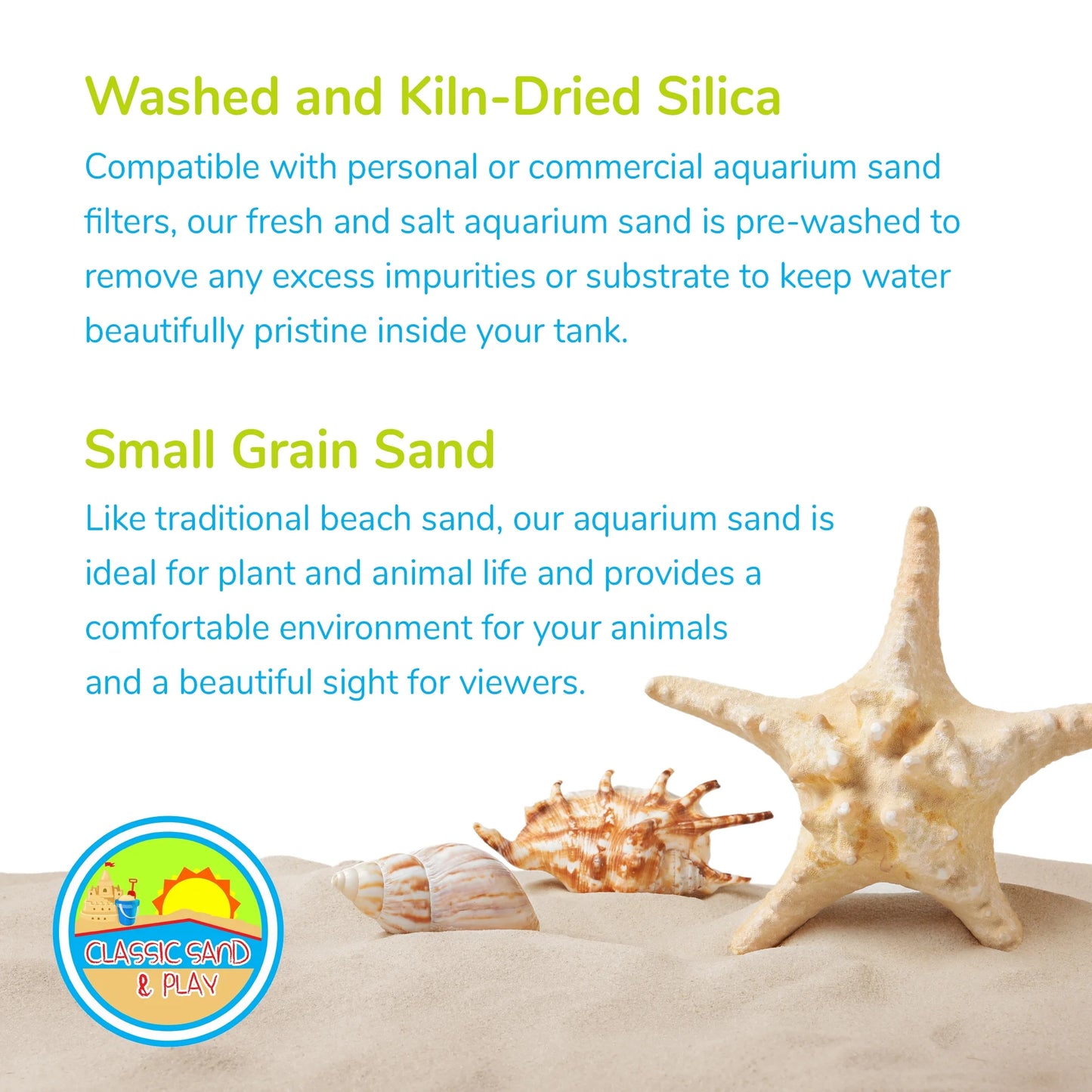 CLASSIC SAND & PLAY Natural Aquarium Sand for Freshwater and Saltwater Tanks, 20 lb. Yellow