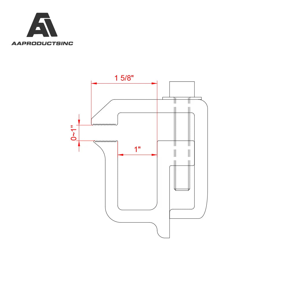 AA-Racks P-AC( Set of 4 Aluminum C-Clamps for Non-Drilling Truck Rack & Camper Shell Installation - Black