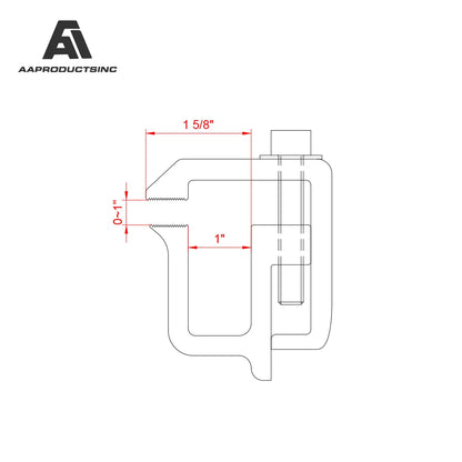 AA-Racks P-AC( Set of 4 Aluminum C-Clamps for Non-Drilling Truck Rack & Camper Shell Installation - Black