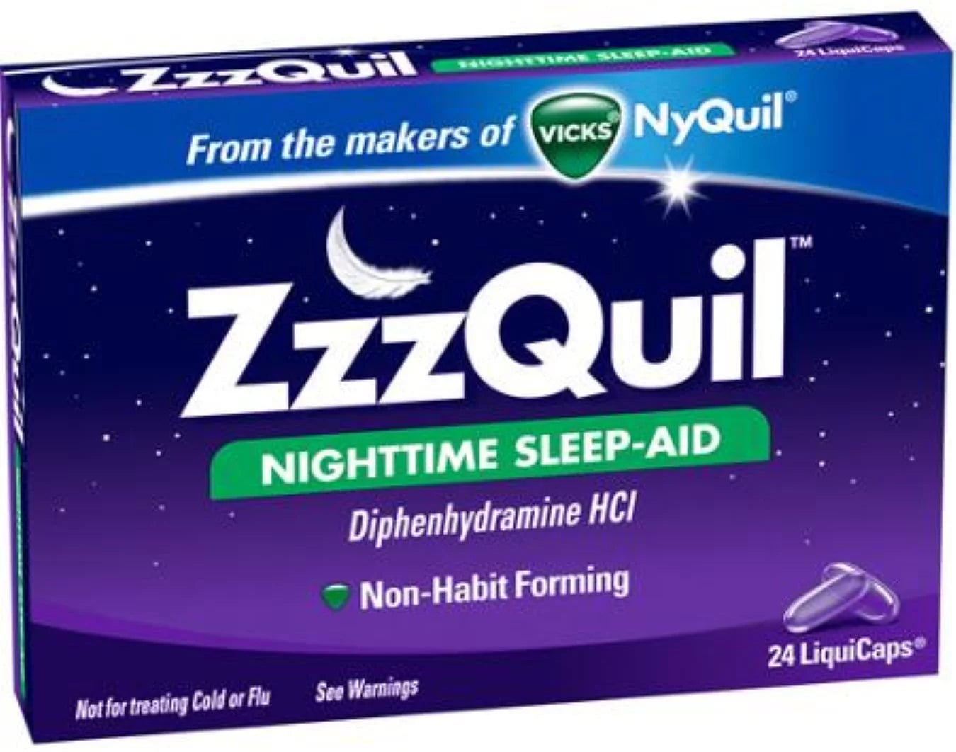 ZzzQuil Nighttime Sleep-Aid, LiquiCaps 24 ea (Pack of 4)