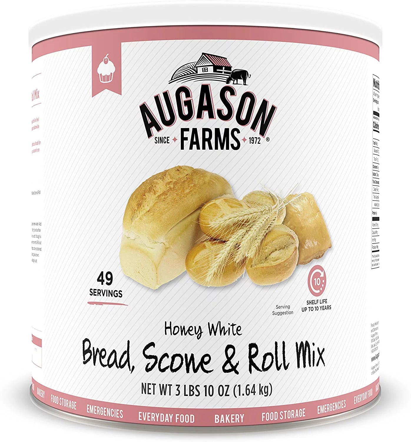 Augason Farms Honey White Bread Scone & Roll Mix 3 lbs 10 oz No. 10 Can