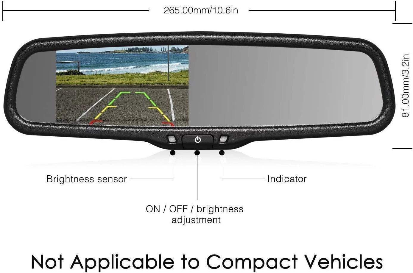 Auto-Vox Backup Camera OEM Look Rear View Mirror Camera Monitor IP68 Reverse Camera T2