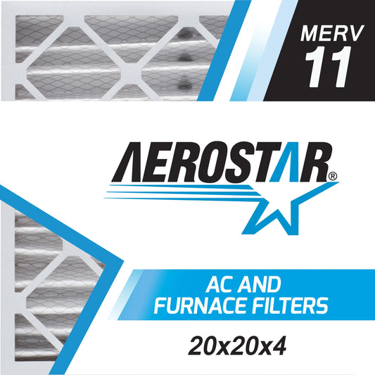 Aerostar 20x20x4 MERV 11, Air Filter, 20 x 20 x 4, Box of 4