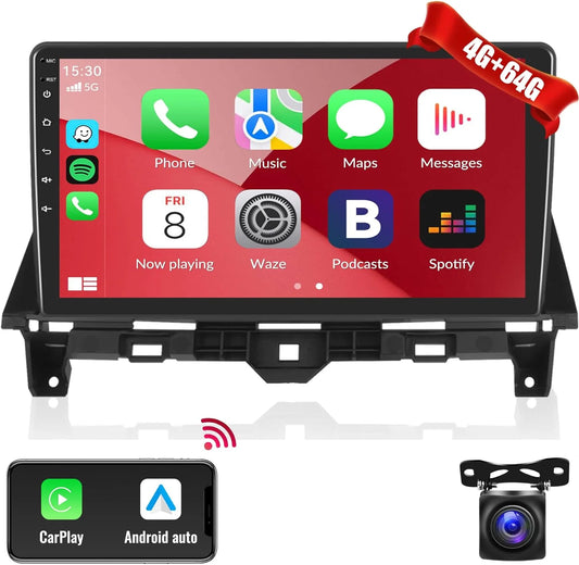 THONZER Car Stereo Radio for Honda Accord 8th 2008-2013 Android 8 Core Car Stereo 10.1 Inch Touch Screen with CarPlay Android Auto Bluetooth 5.0 GPS Navigation 4G WiFi Backup Camera（4G+64G）